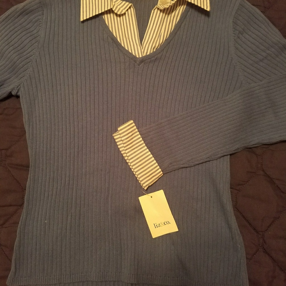 BNWT LIZ CLAIBORNE WOMENS TOP long sleeves